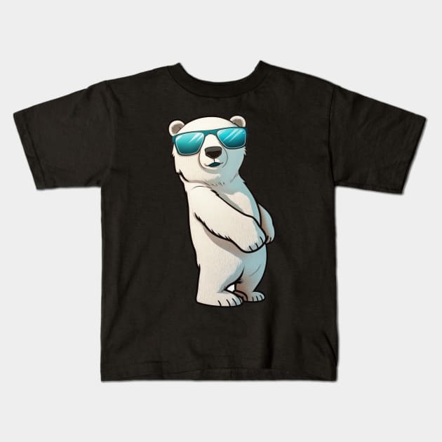 Cool Polar Bear Kids T-Shirt by ZombieTeesEtc